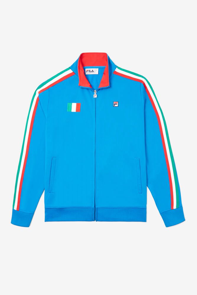 Fila Jacket Womens Blue Italy Track - Ireland 92710-UDOP